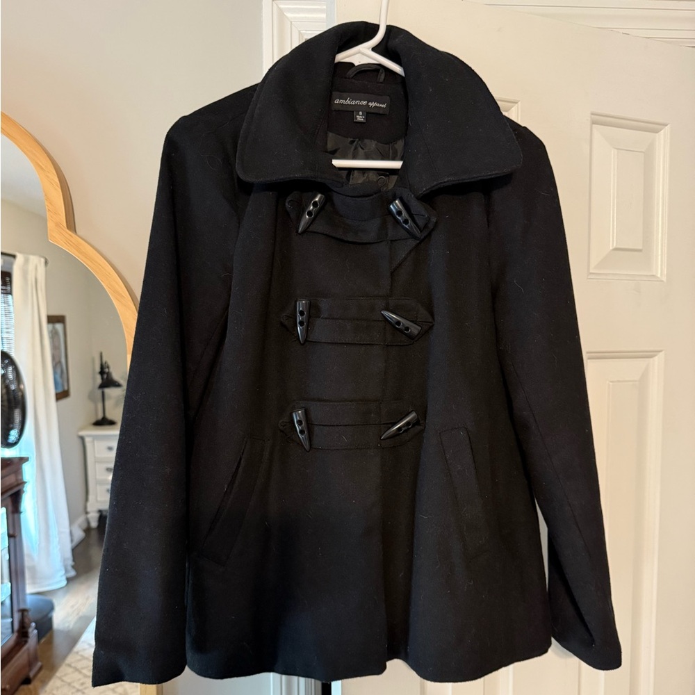 Women's Black Toggle Peacoat (size S)